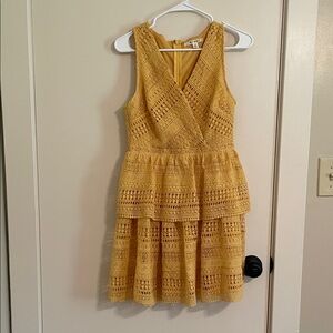 Yellow lace dress